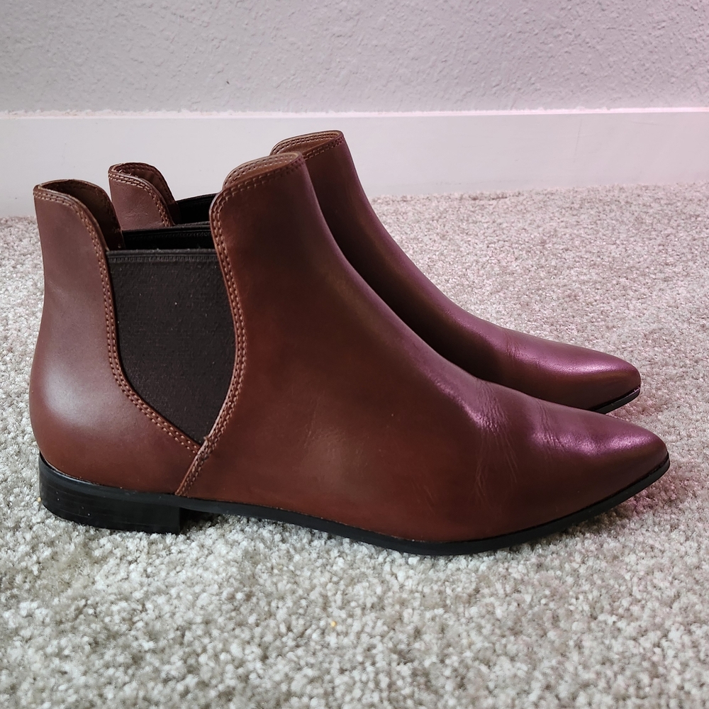 Cole Haan Leather Ankle Boots in Deep Brown